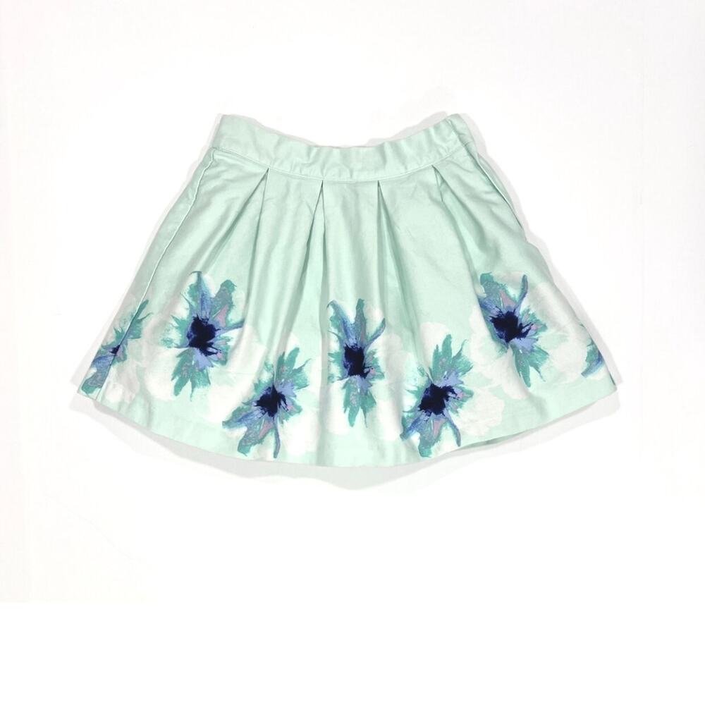 Janie and Jack Mint Pleated Floral Skirt